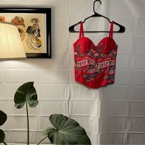 Vintage 90s find glam rock top/corset 36B